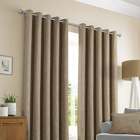 Amberley Eyelet, Earth - Ready Made Curtains - Image 3